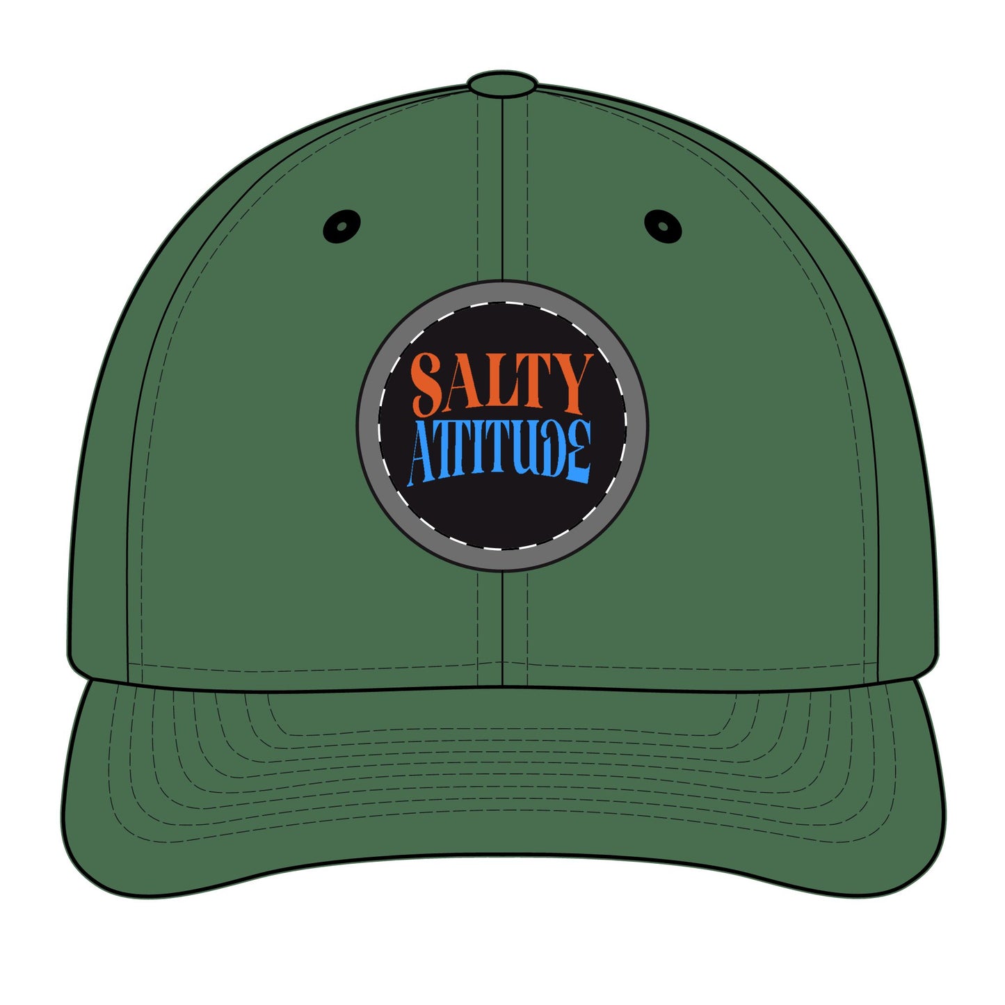 Trucker Hat - "Salty Attitude" Embroidered Patch Snapback