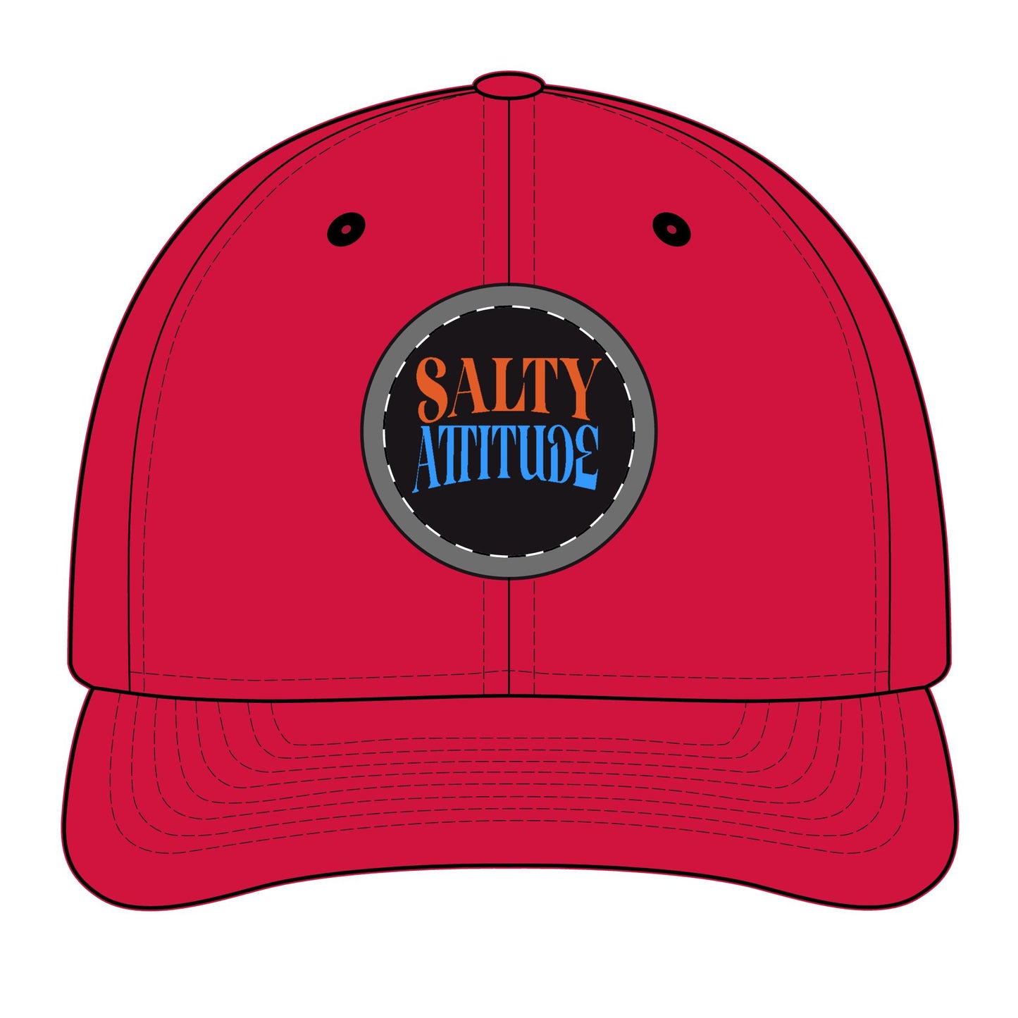 Trucker Hat - "Salty Attitude" Embroidered Patch Snapback