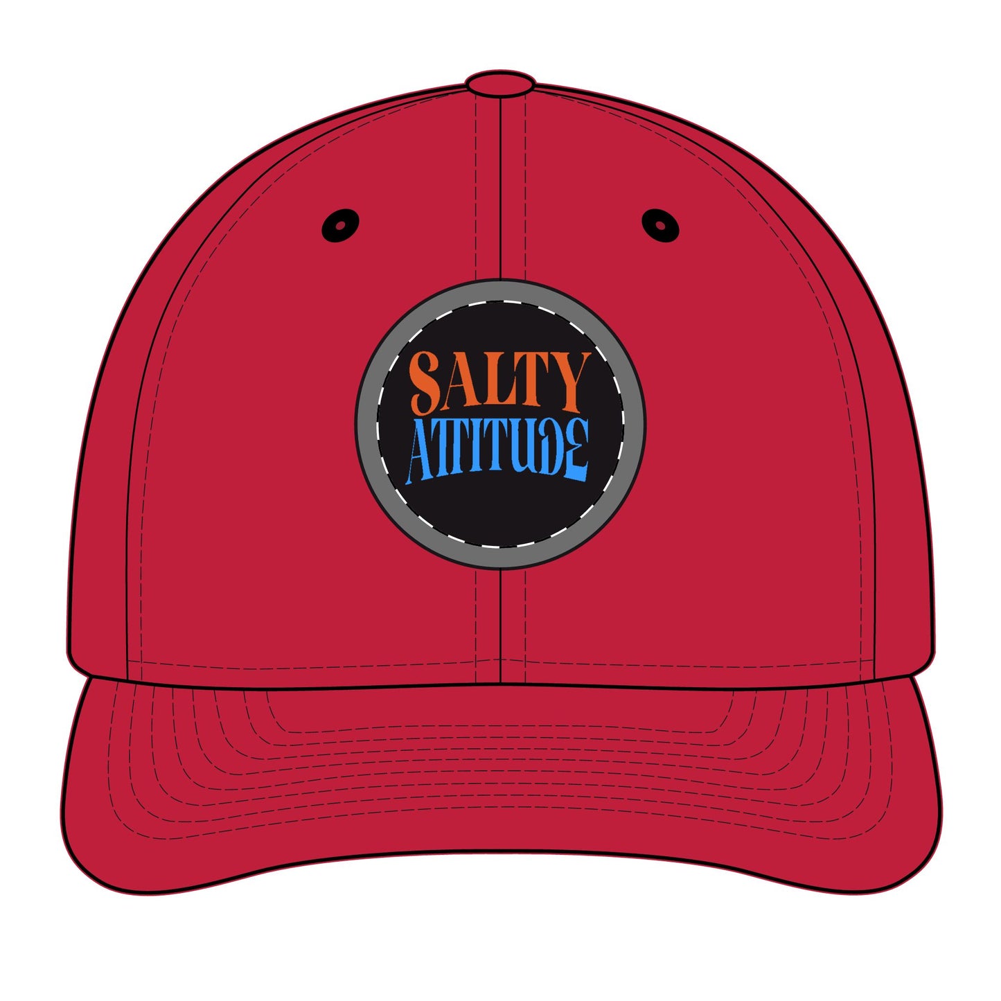 Trucker Hat - "Salty Attitude" Embroidered Patch Snapback