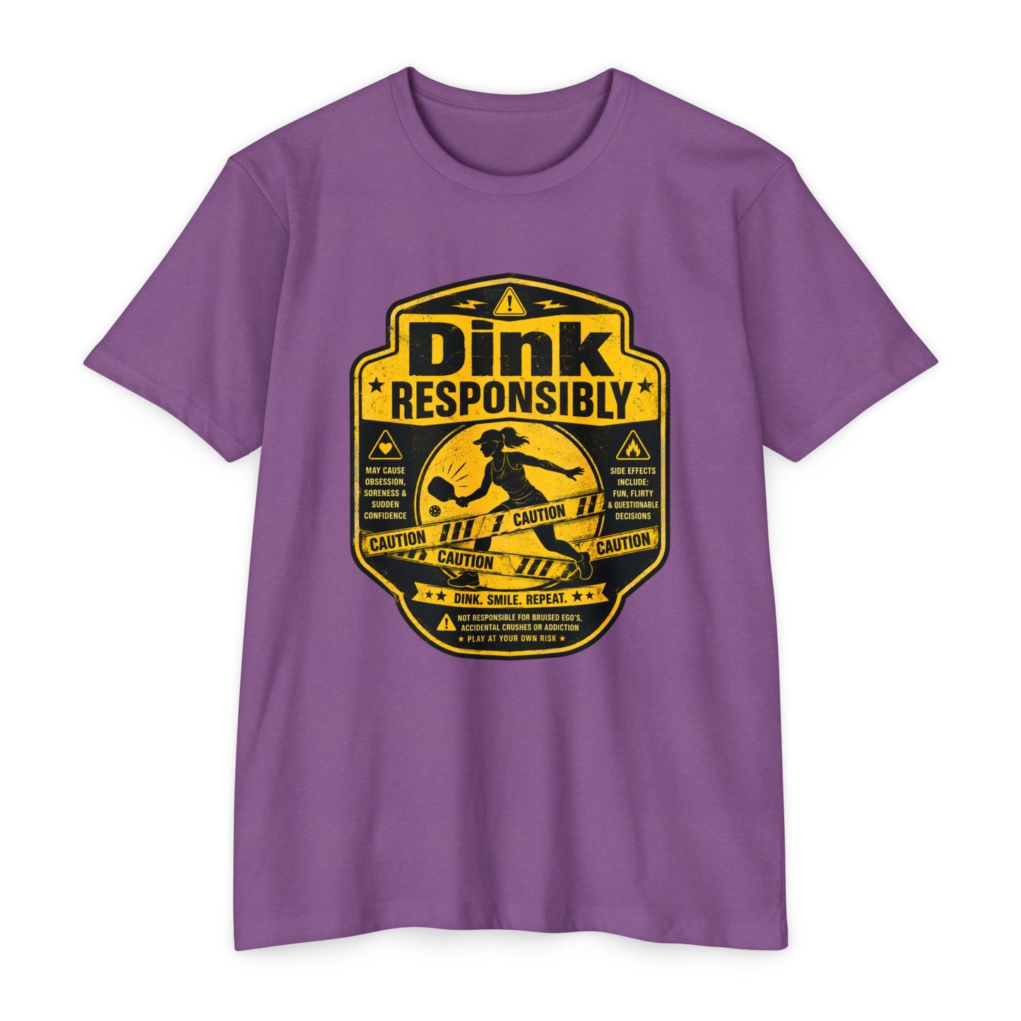 Dink Responsibly T-Shirt — Funny Pickleball 'Dink Responsibly' Graphic Tee (Salty Logo on Back)