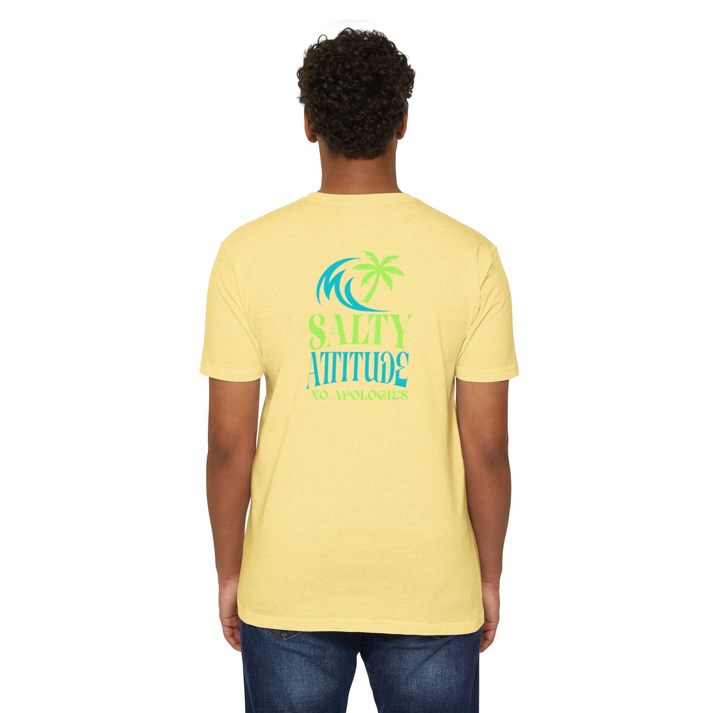 Salty Attitude Beach T-Shirt — Tropical Palm Cocktail Graphic Tee