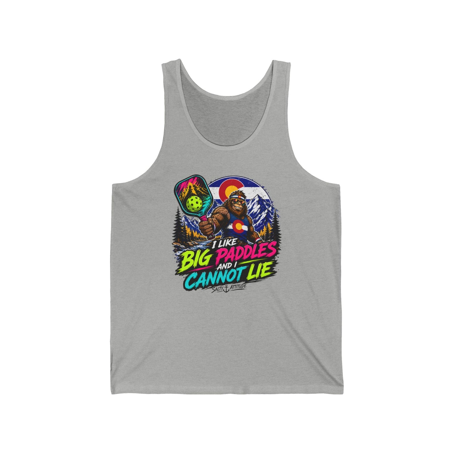 Pickleball Tank Top — "I Like Big Paddles and I Cannot Lie" Retro Graphic