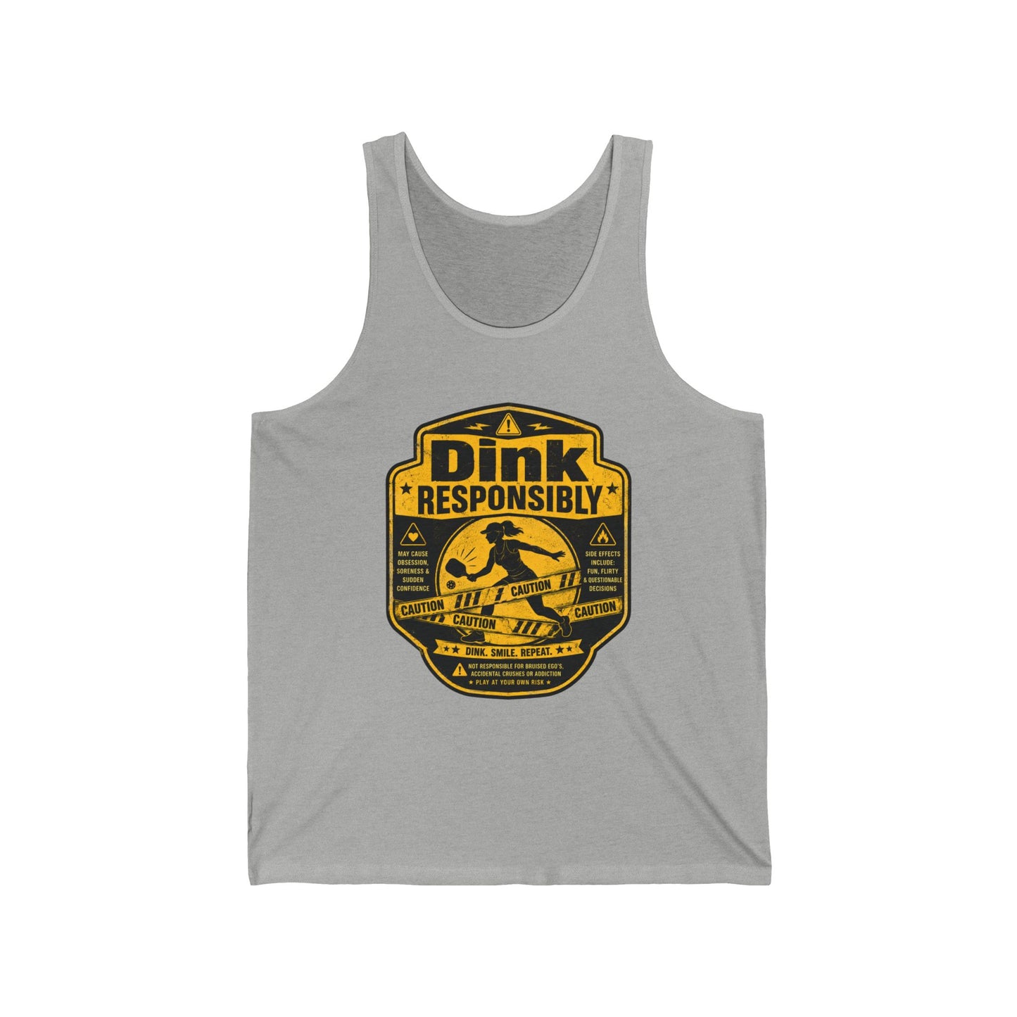 Dink Responsibly Pickleball Tank Top – 'Salty' Back Logo, Casual Sportswear