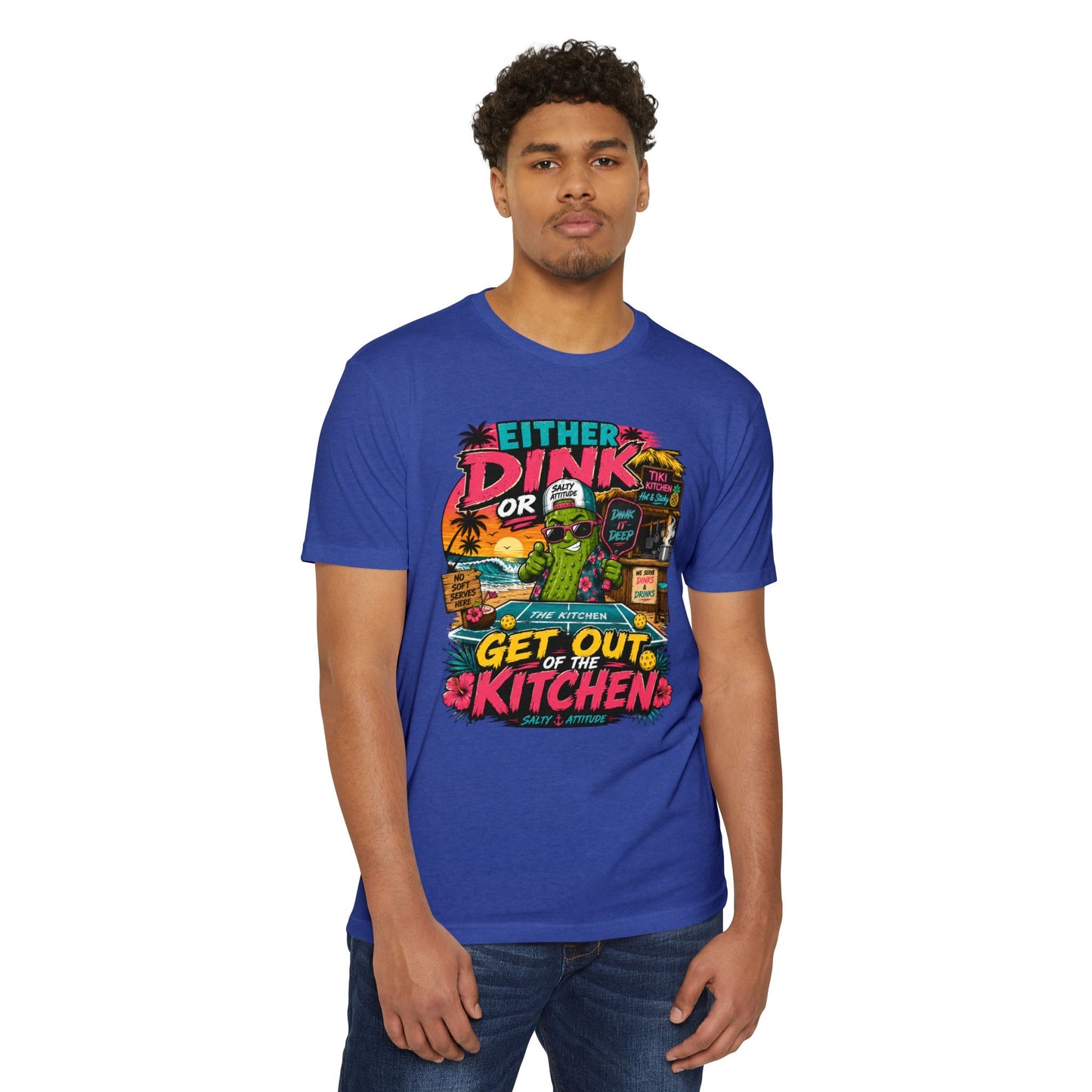 Either Dink or Get Out of the Kitchen T-Shirt – Funny Beach Bar Salty Crew Tee