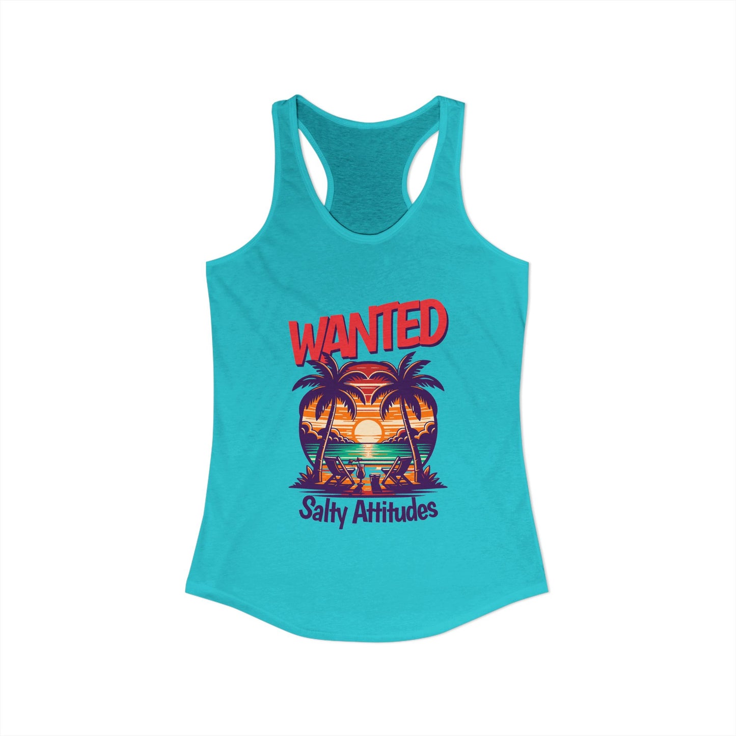 Wanted Salty Attitudes Summer Shirt, Beachwear, Women's Tropical Tank Top