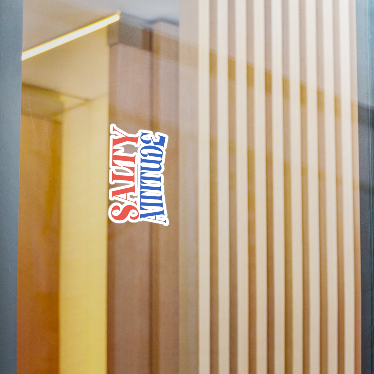 Salty Attitude Vinyl Sticker — Red & Blue Kiss-Cut Decal