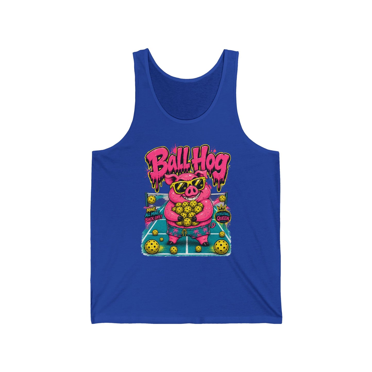 Ball Hog Pig Graphic Tank Top — Retro Arcade Sports Tee