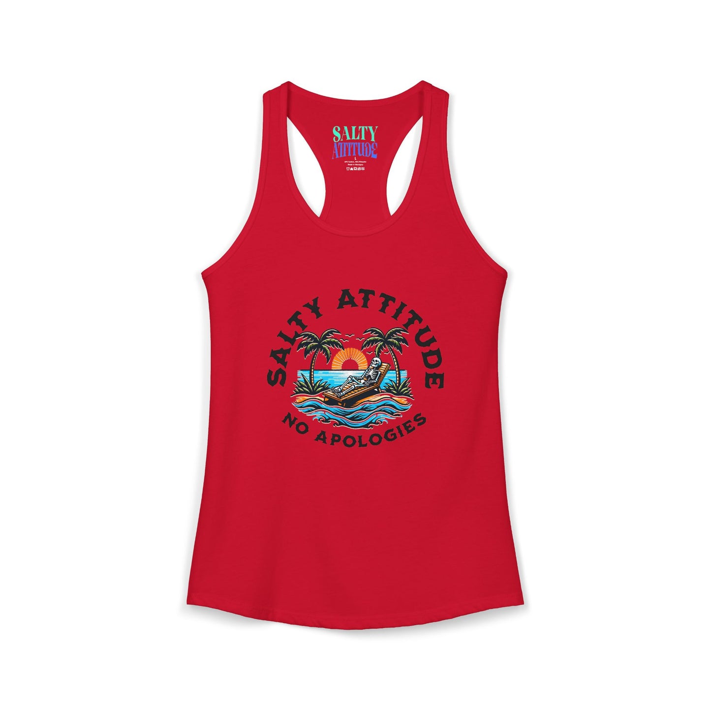 Skeleton Salty Attitude -  Women's Ideal Racerback Tank