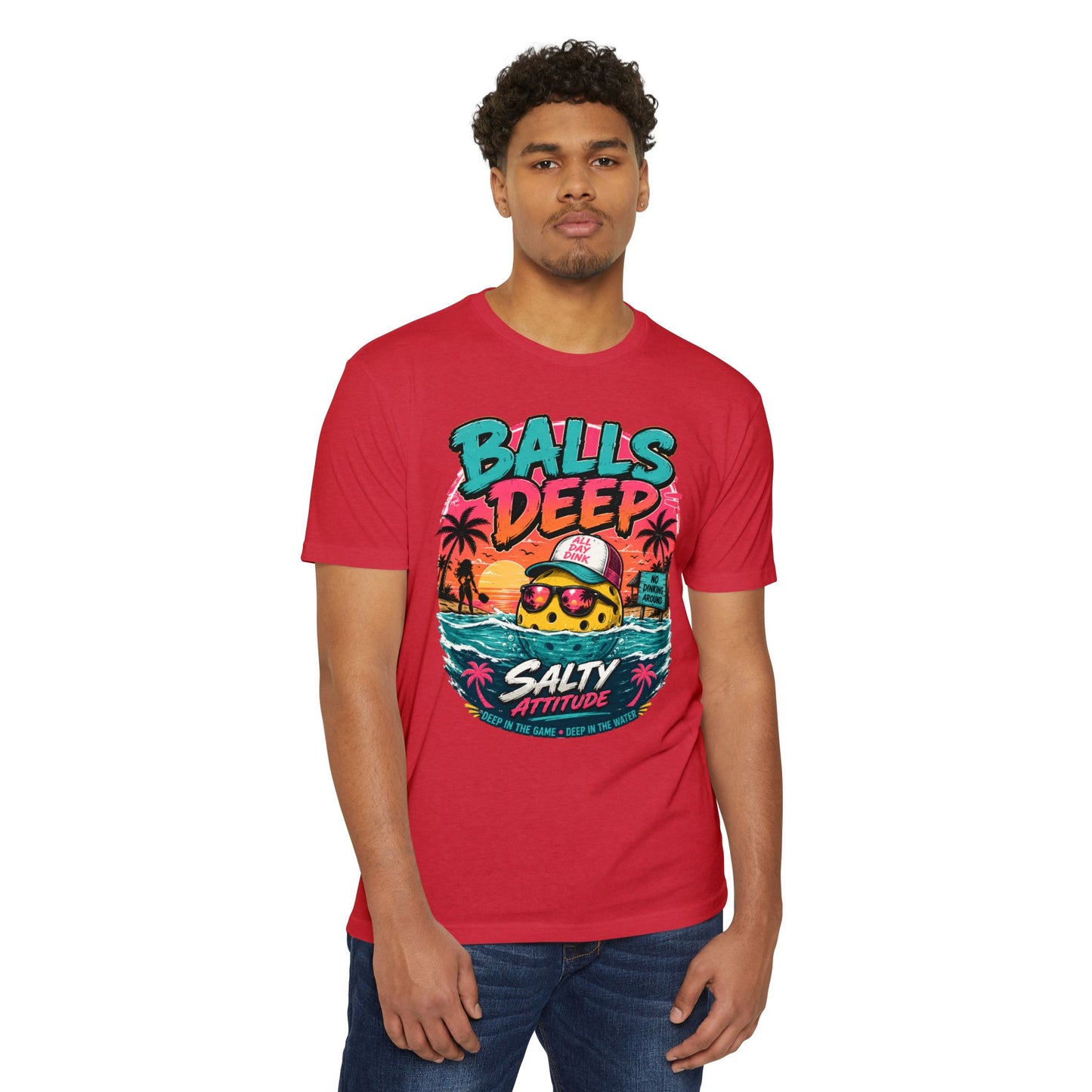 Beach  T-Shirt — "Balls Deep" Salty Attitude Summer Tee