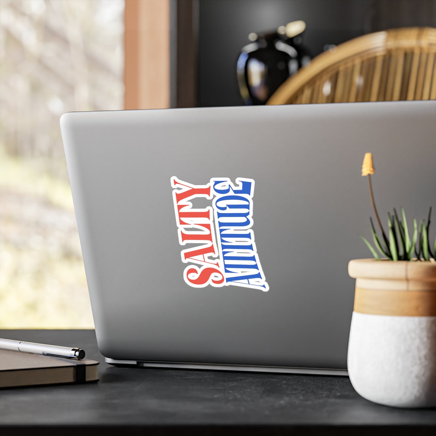 Salty Attitude Vinyl Sticker — Red & Blue Kiss-Cut Decal