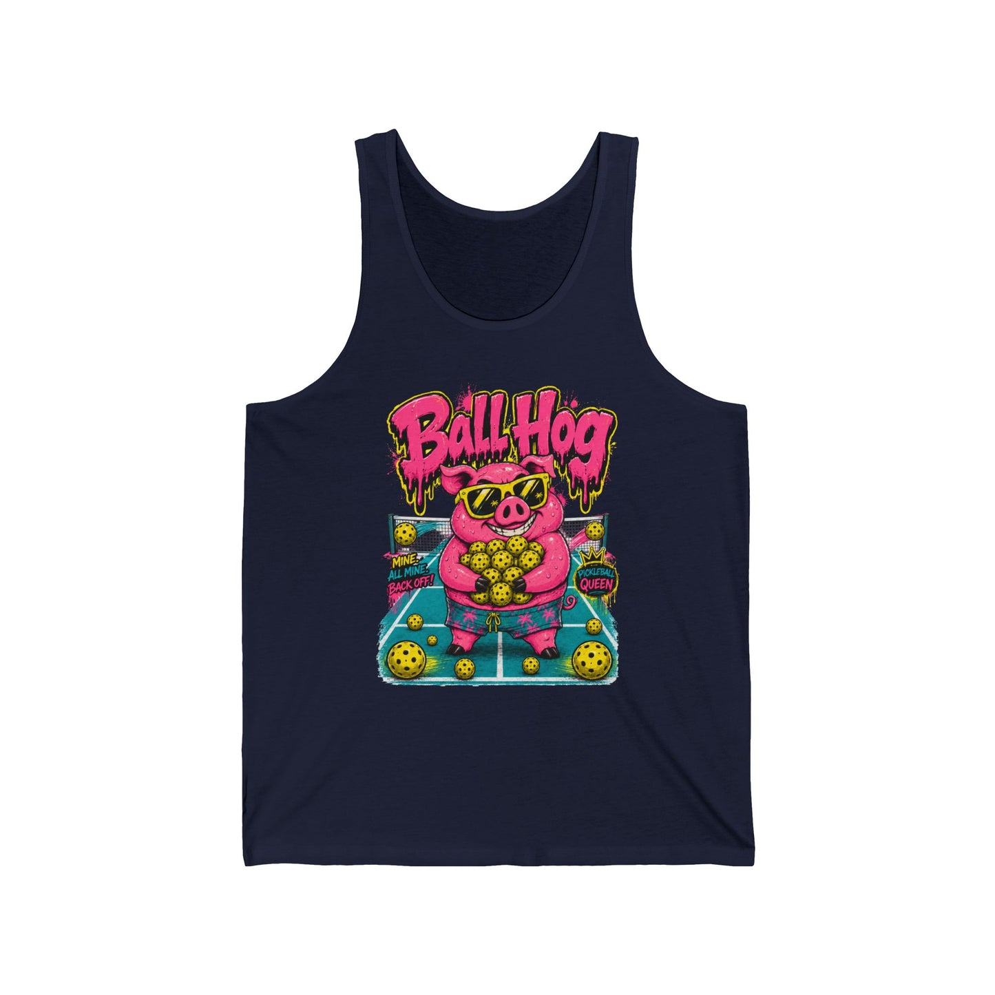 Ball Hog Pig Graphic Tank Top — Retro Arcade Sports Tee