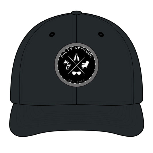 "Salty Attitude" Embroidered Patch Snapback Black