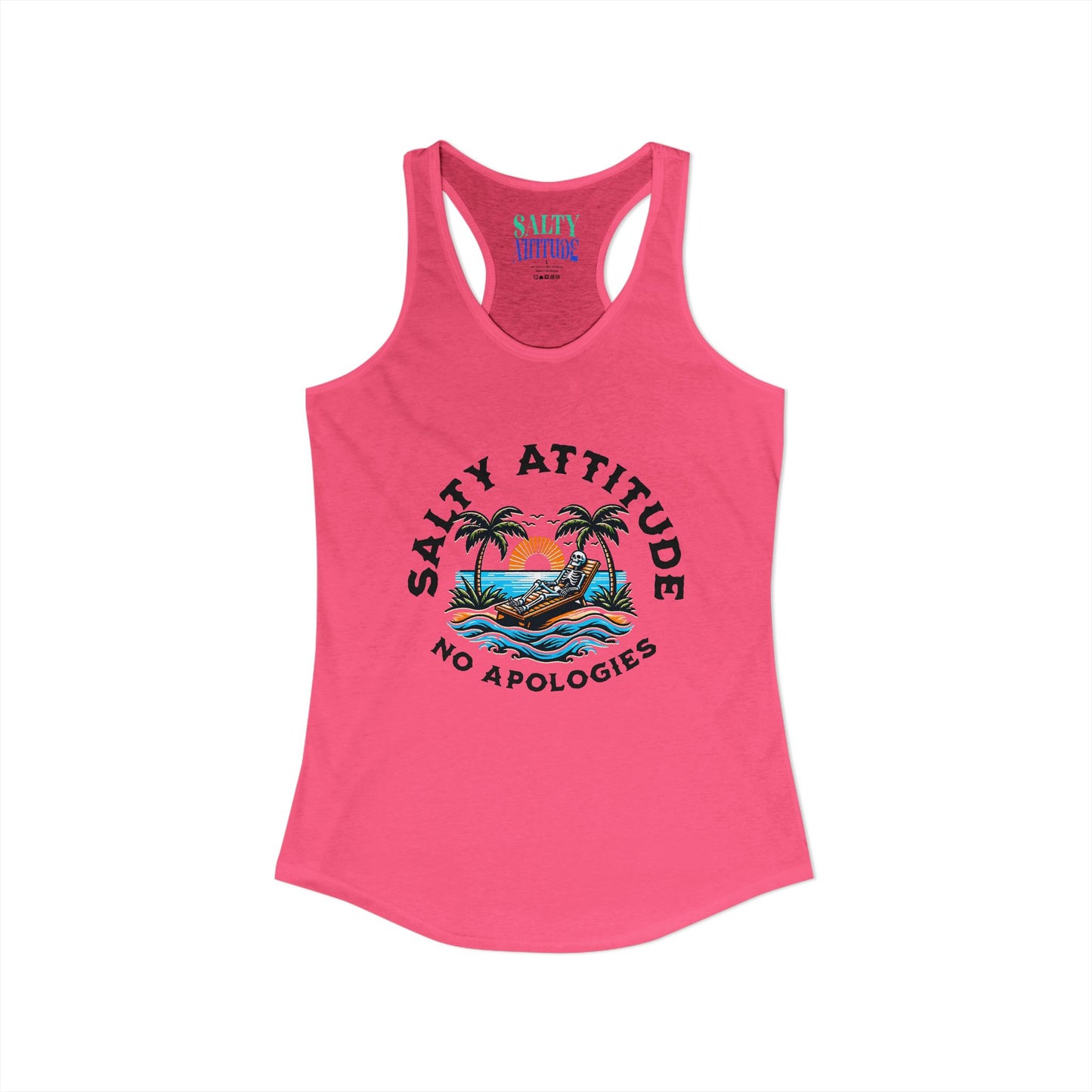 Skeleton Salty Attitude -  Women's Ideal Racerback Tank