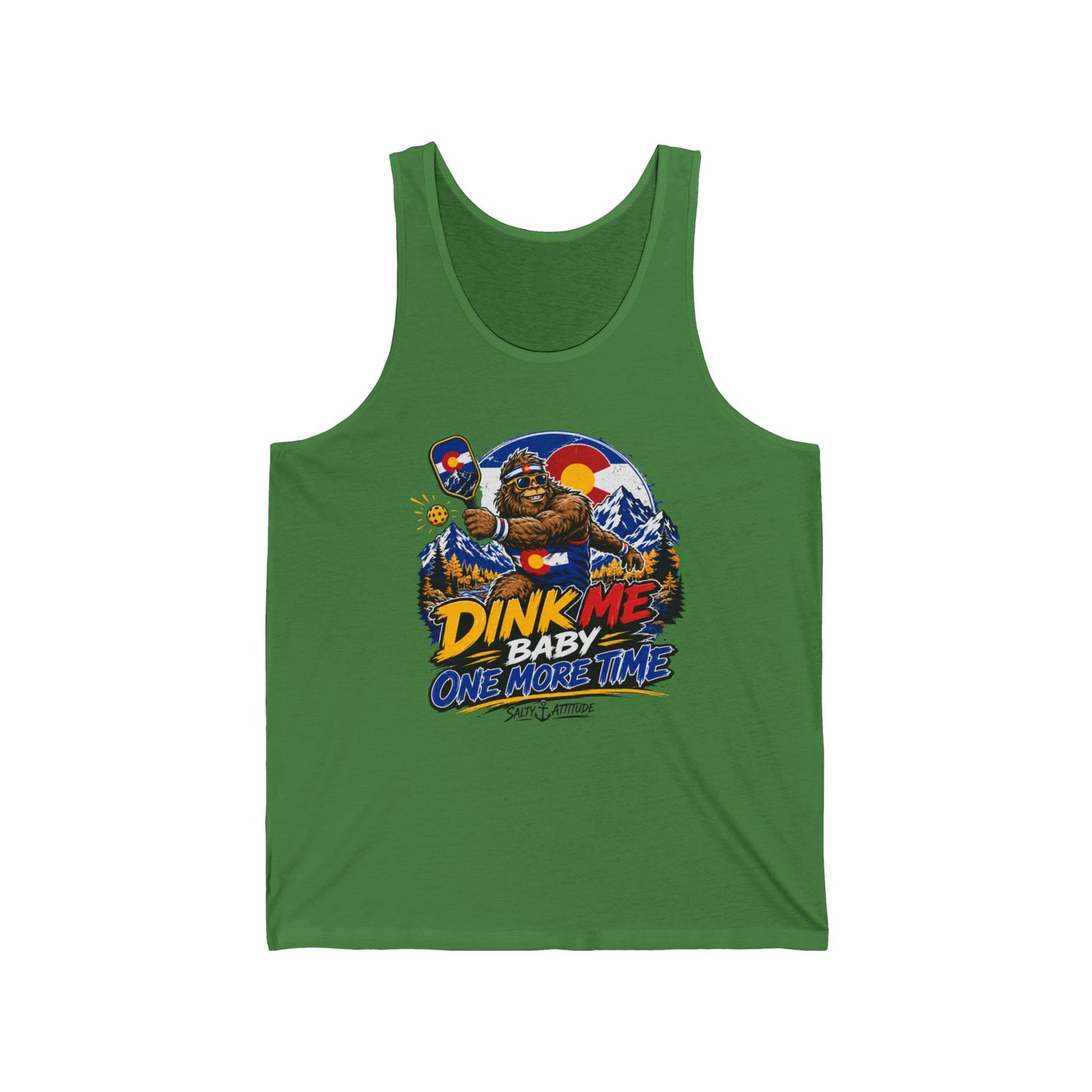Dink Me Baby Tank Top — Retro Beach Surf Graphic with 'Dink Me Baby One More Time'