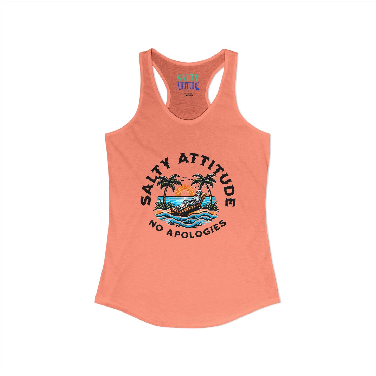Skeleton Salty Attitude -  Women's Ideal Racerback Tank