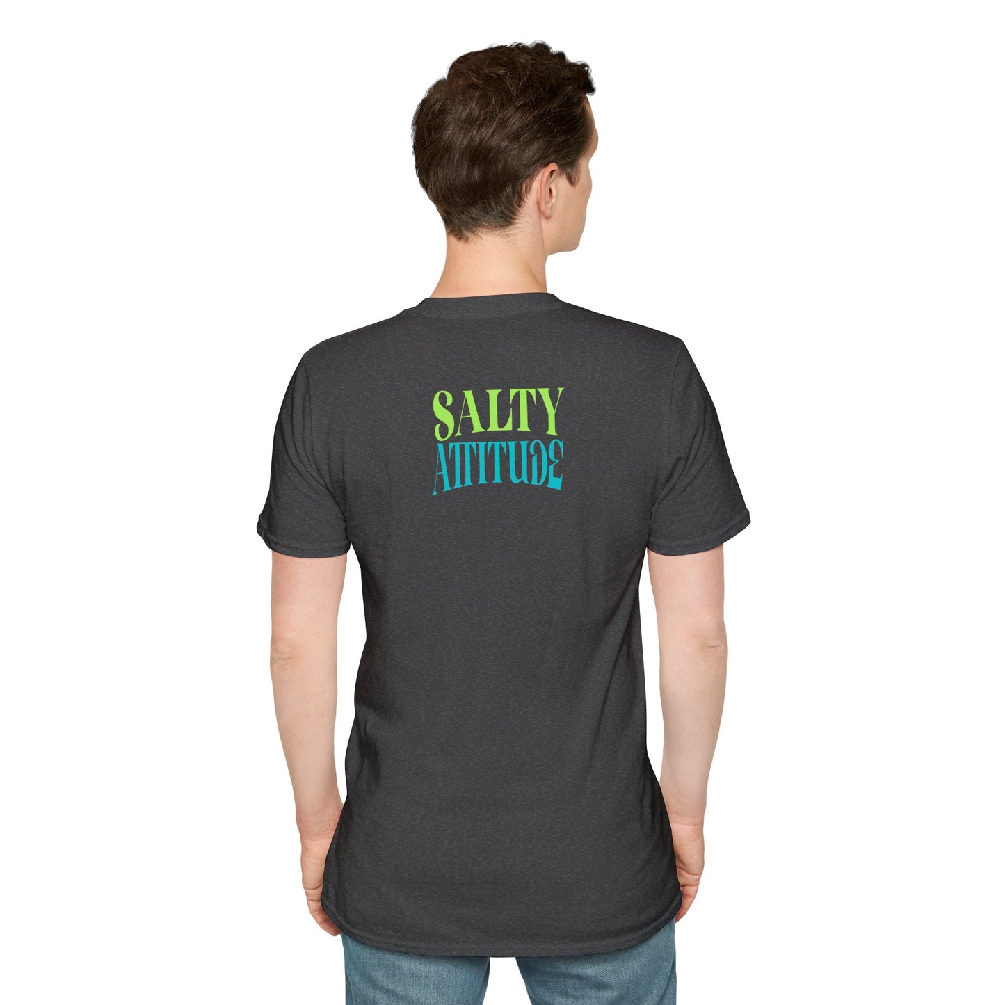 Salty Attitude Beach T-Shirt — Coastal Vacation Shirt with Boat & Palm Icons