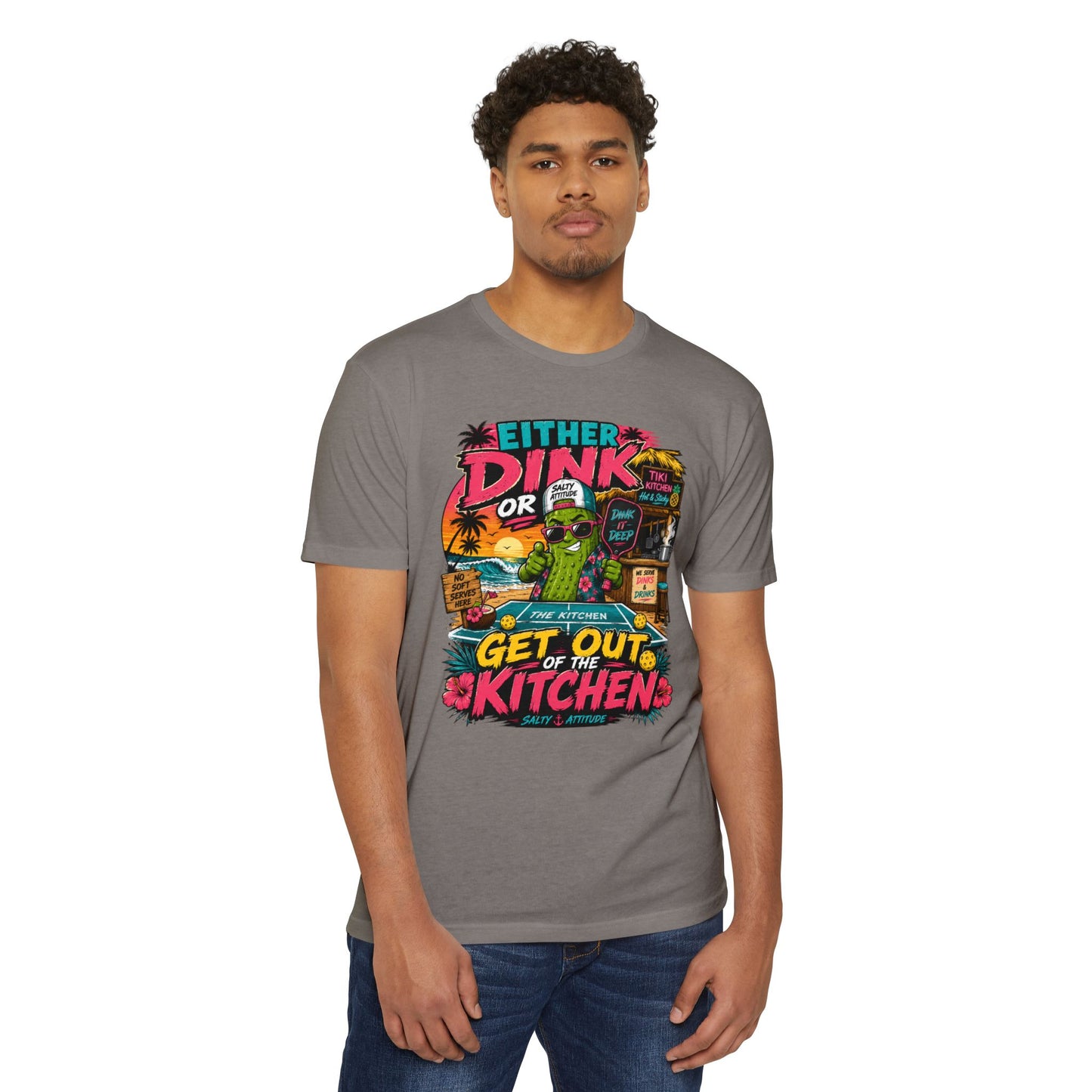 Either Dink or Get Out of the Kitchen T-Shirt – Funny Beach Bar Salty Crew Tee