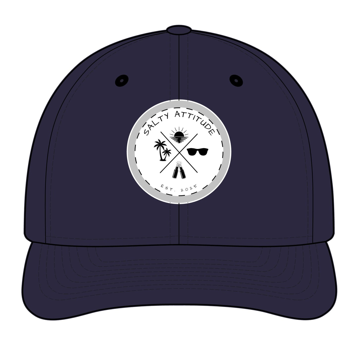 Trucker Hat - "Salty Attitude" Embroidered Patch Snapback