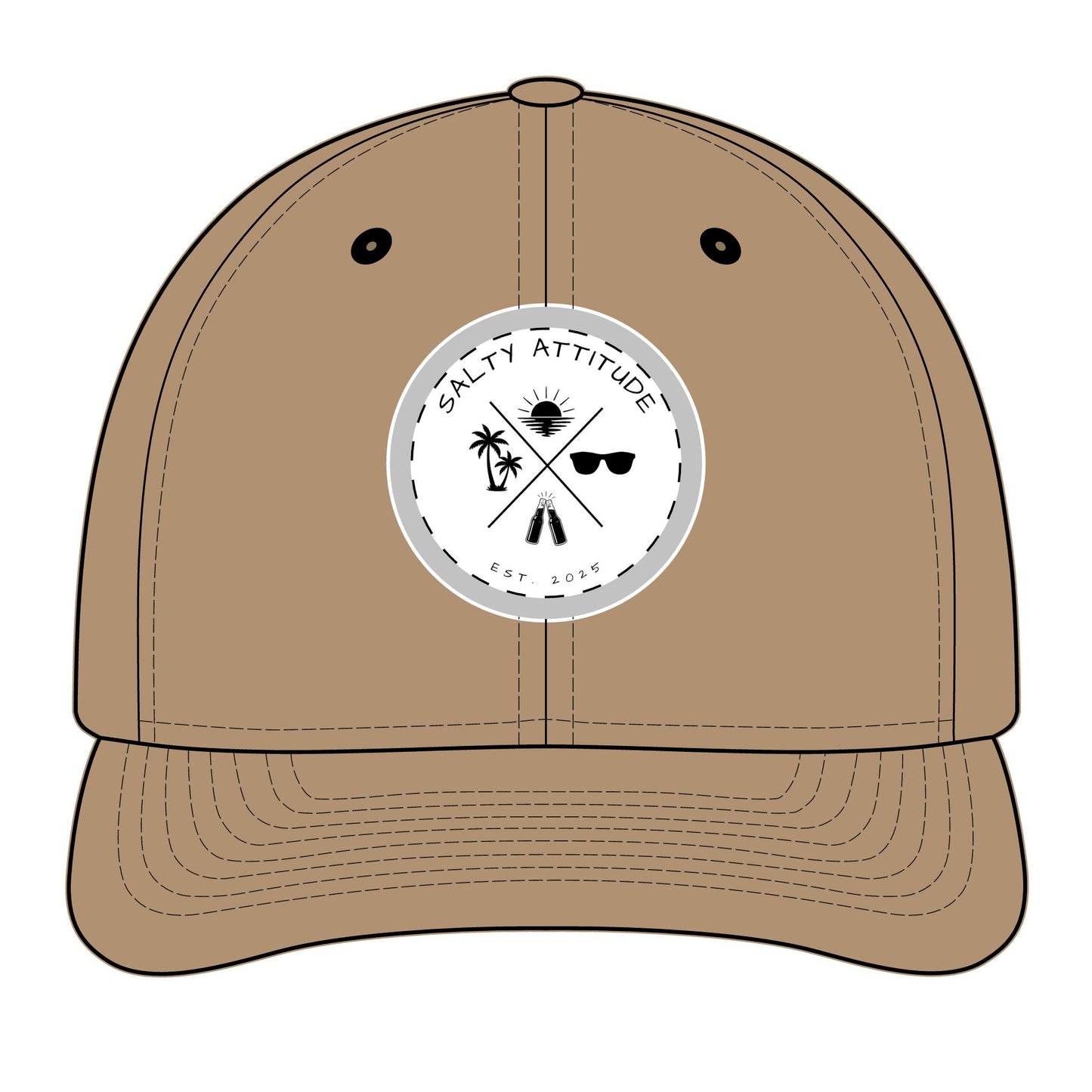 Trucker Hat - "Salty Attitude" Embroidered Patch Snapback