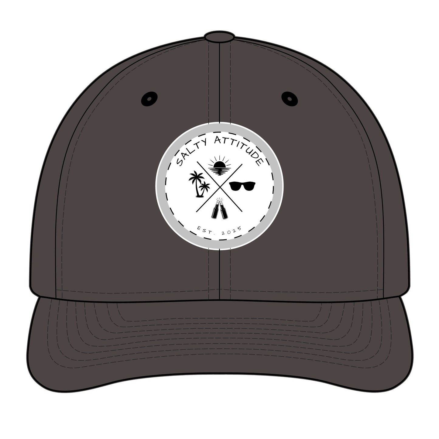 Trucker Hat - "Salty Attitude" Embroidered Patch Snapback