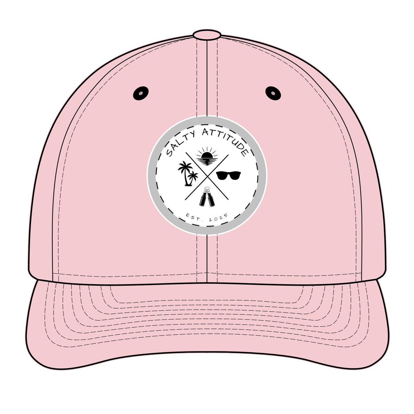 Trucker Hat - "Salty Attitude" Embroidered Patch Snapback