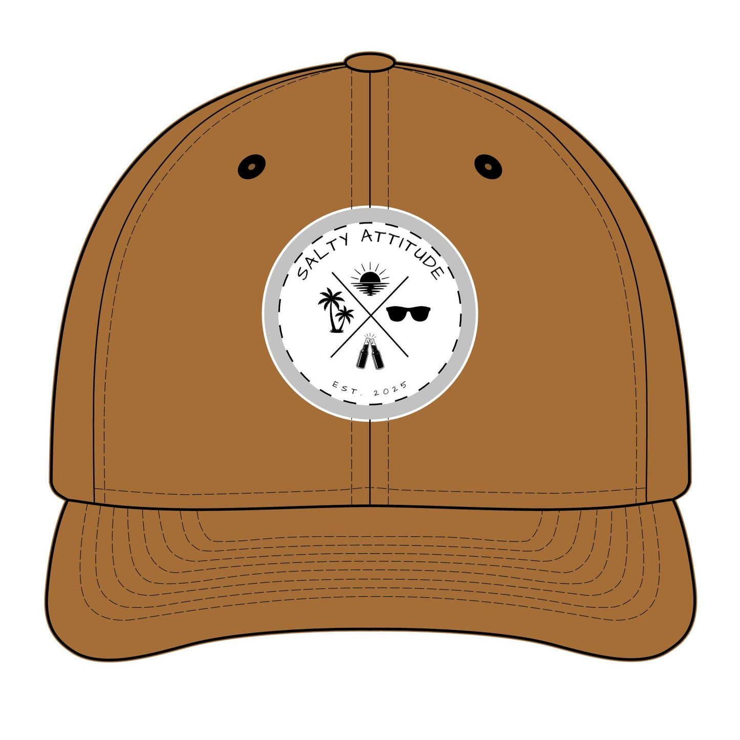 Trucker Hat - "Salty Attitude" Embroidered Patch Snapback