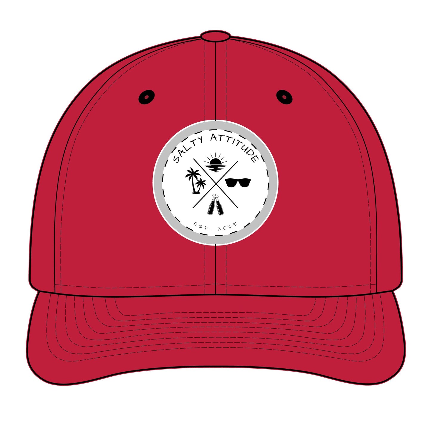Trucker Hat - "Salty Attitude" Embroidered Patch Snapback