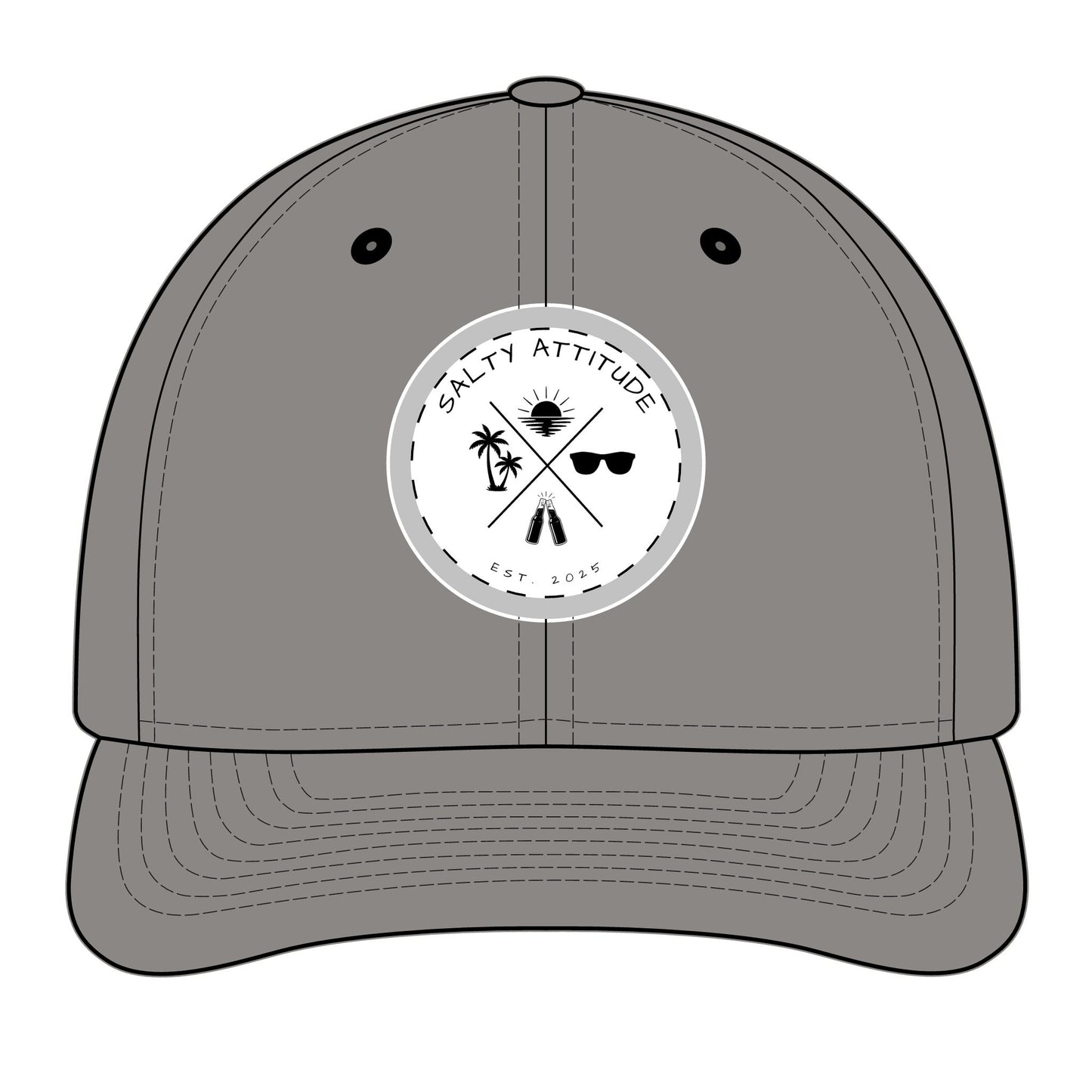 Trucker Hat - "Salty Attitude" Embroidered Patch Snapback