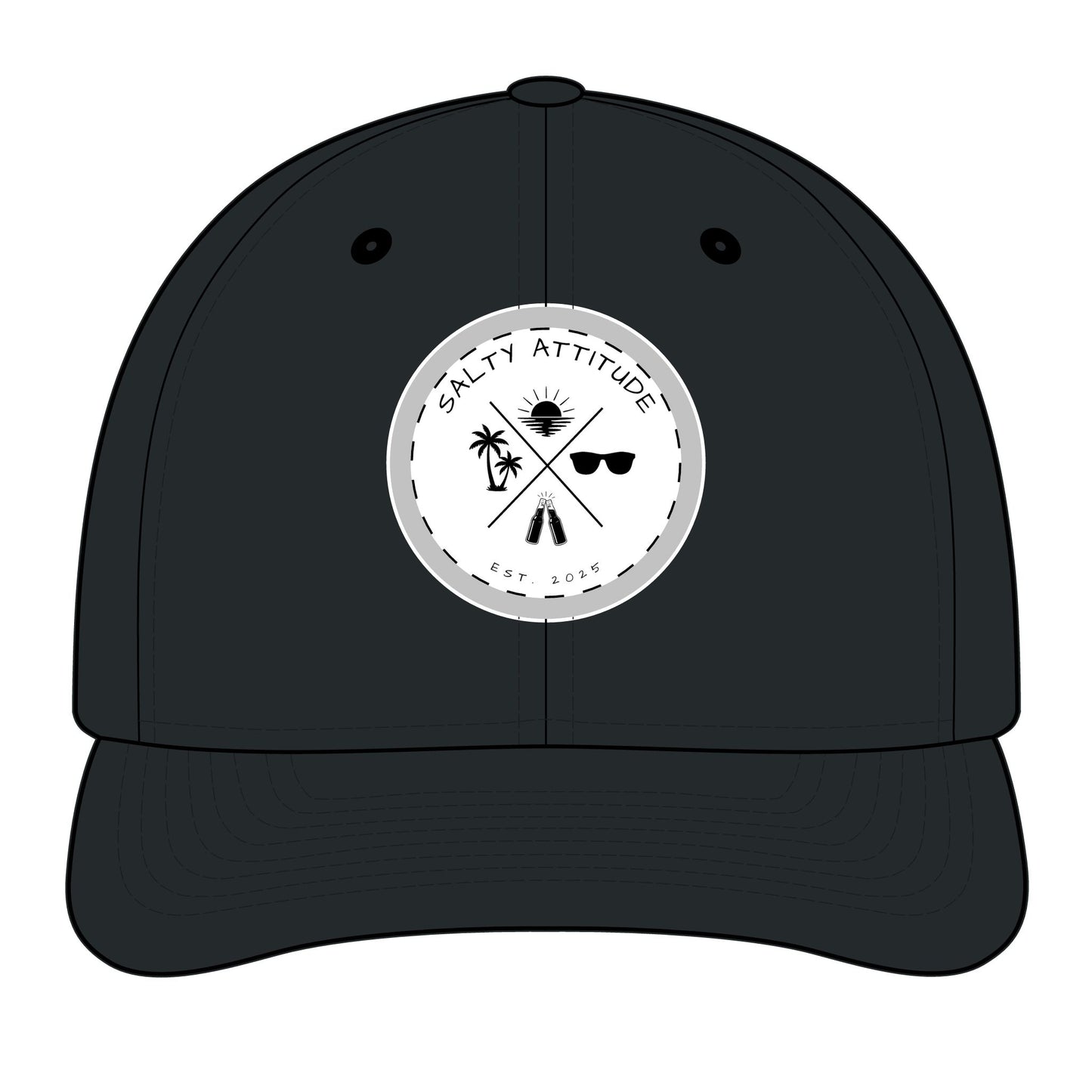 Trucker Hat - "Salty Attitude" Embroidered Patch Snapback