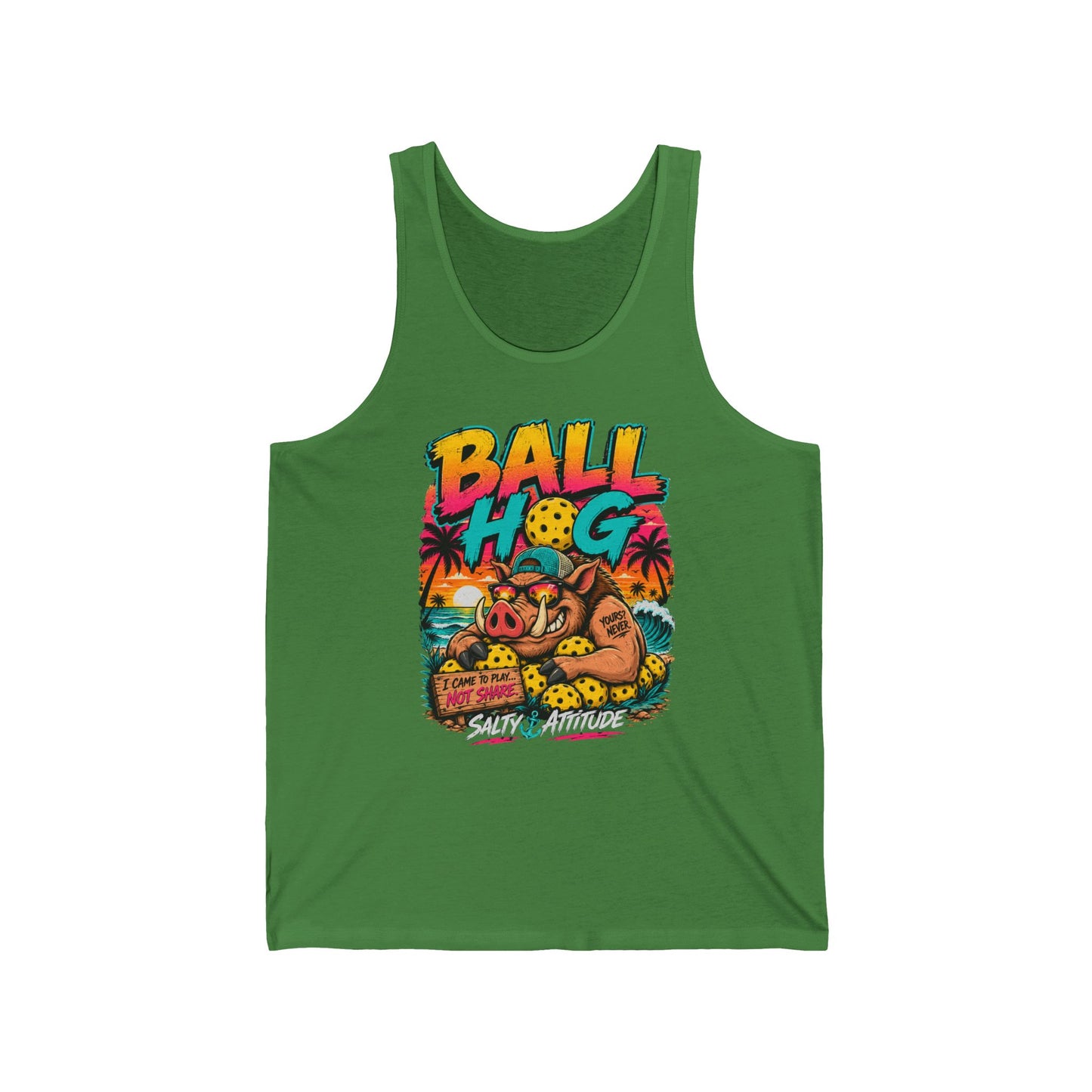 Ball Hog Beach Tank — Retro Surf Volleyball Graphic Tank Top