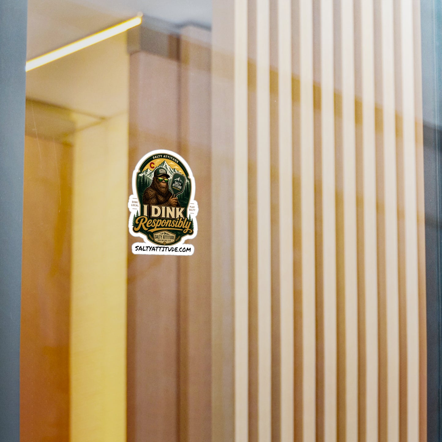 Kiss-Cut Sticker — “I Dink Responsibly” Bigfoot Beer Logo Vinyl Decal