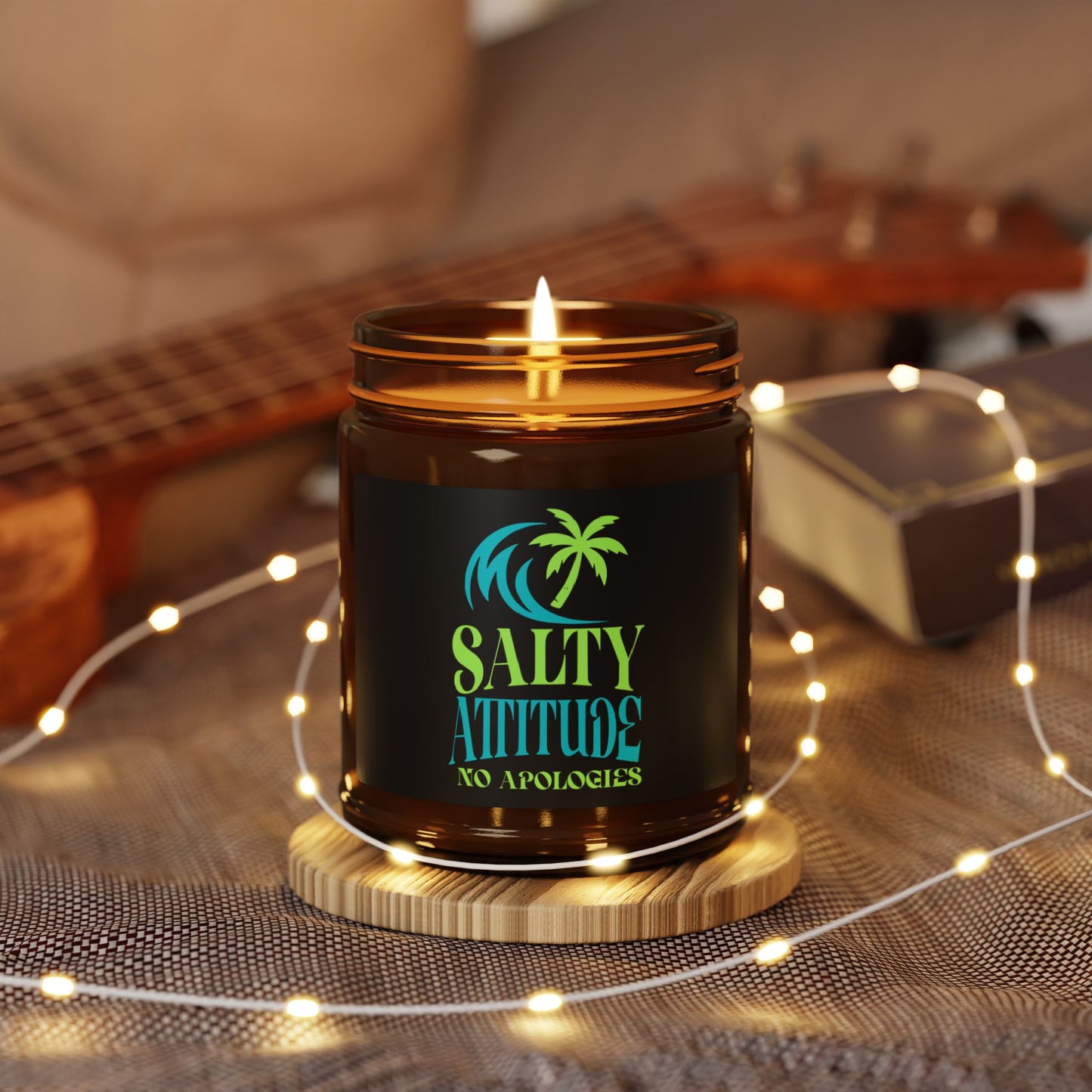 Soy Candle - "Salty Attitude" Amber Jar (Beach Scented, Multi-Size)