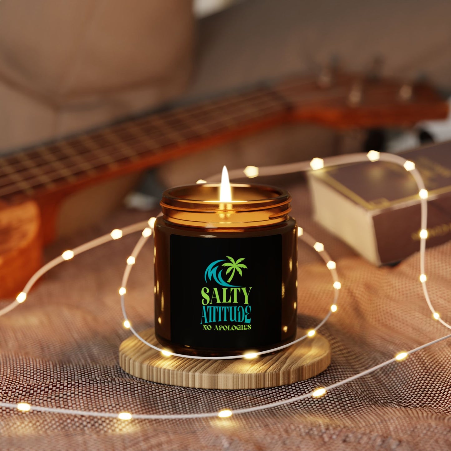 Soy Candle - "Salty Attitude" Amber Jar (Beach Scented, Multi-Size)