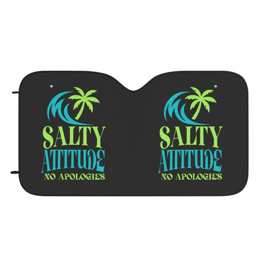 Salty Attitude Car Sun Shades | UV Protection, Beach Theme, Auto Accessory,
