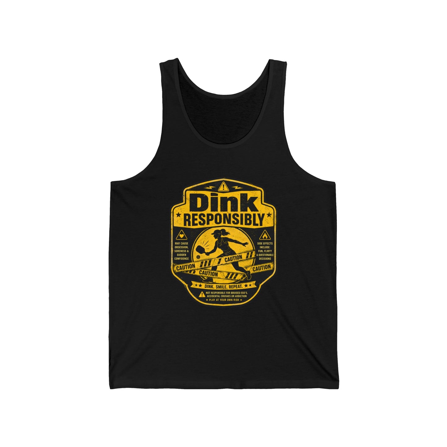 Dink Responsibly Pickleball Tank Top – 'Salty' Back Logo, Casual Sportswear
