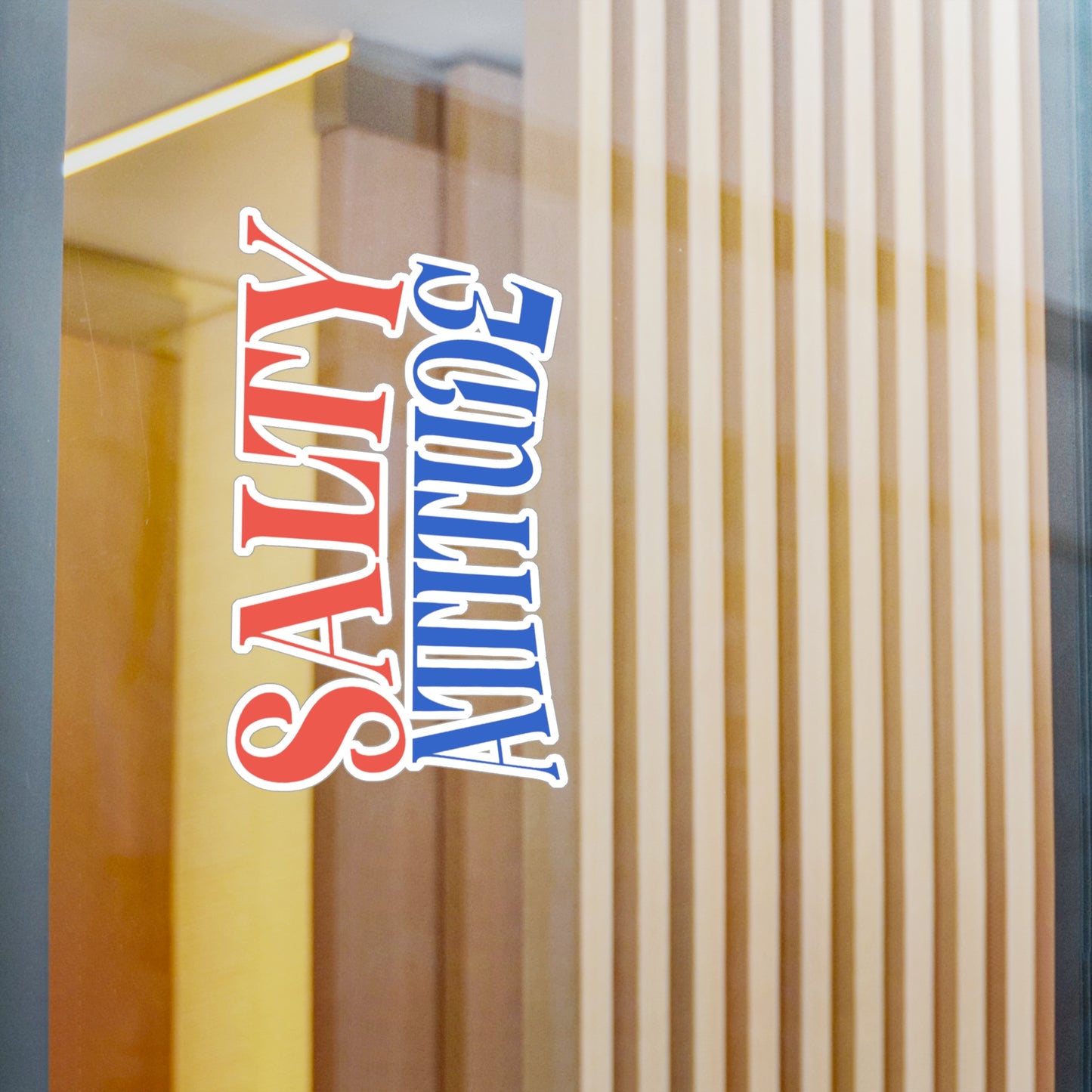 Salty Attitude Vinyl Sticker — Red & Blue Kiss-Cut Decal