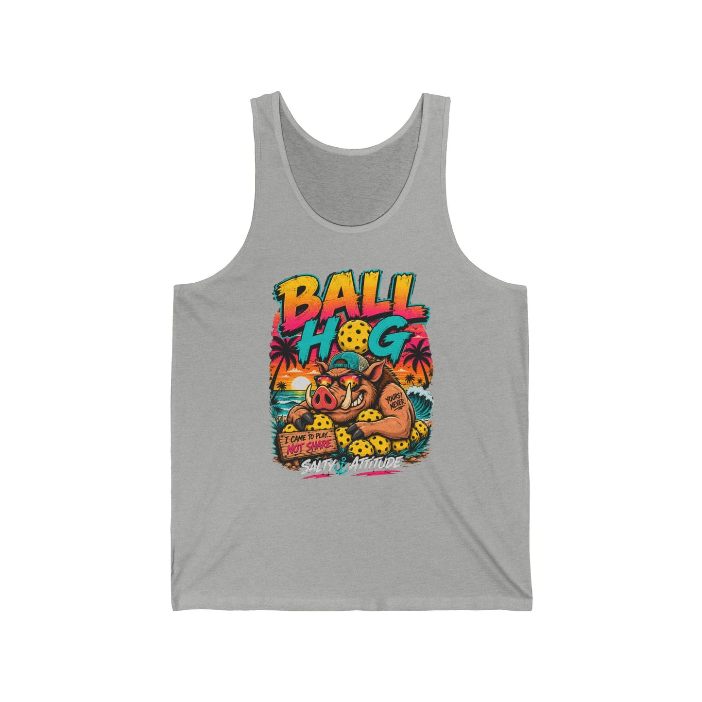 Ball Hog Beach Tank — Retro Surf Volleyball Graphic Tank Top