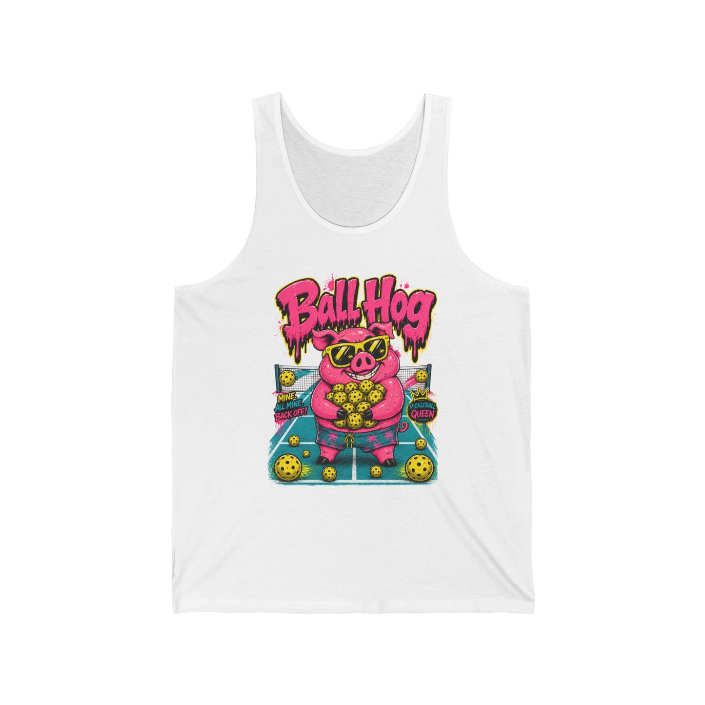 Ball Hog Pig Graphic Tank Top — Retro Arcade Sports Tee