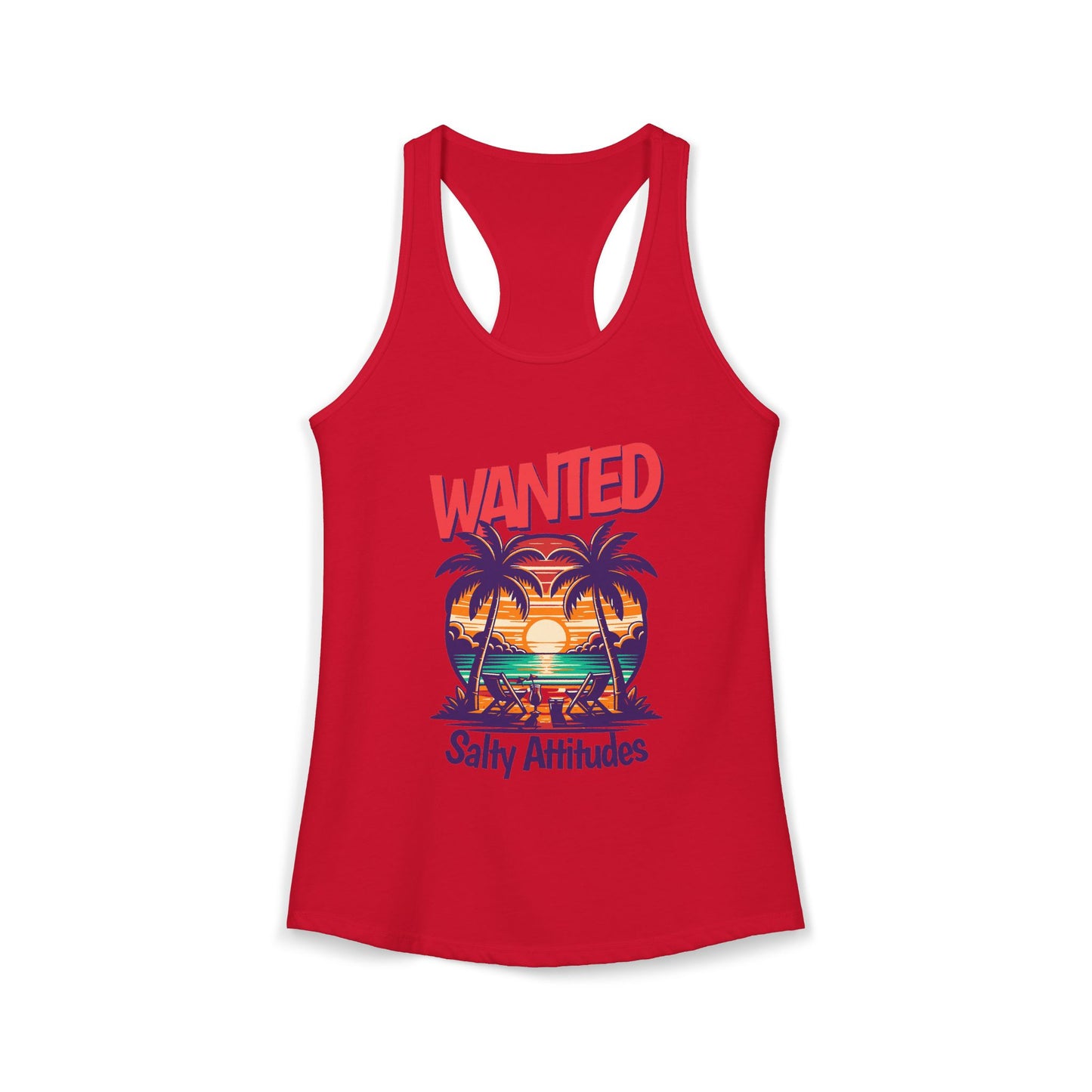 Wanted Salty Attitudes Summer Shirt, Beachwear, Women's Tropical Tank Top