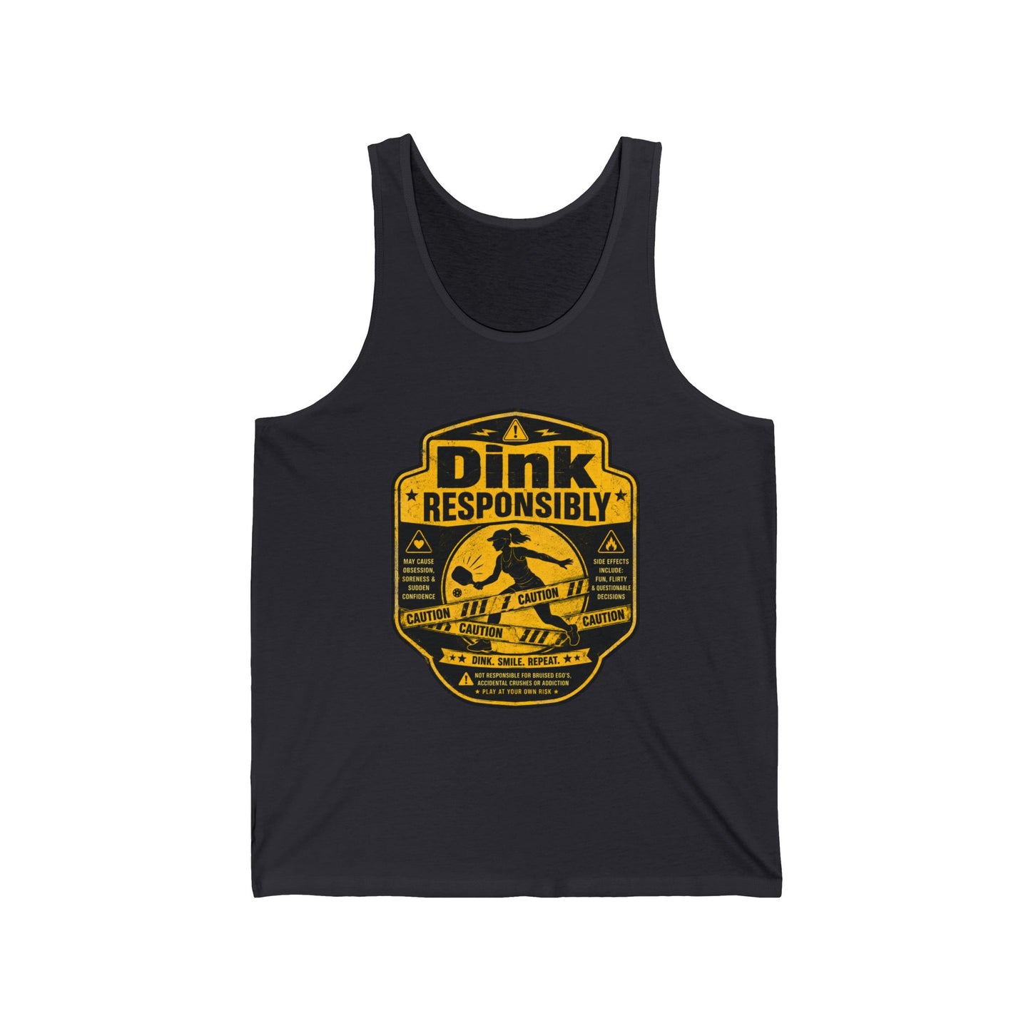 Dink Responsibly Pickleball Tank Top – 'Salty' Back Logo, Casual Sportswear
