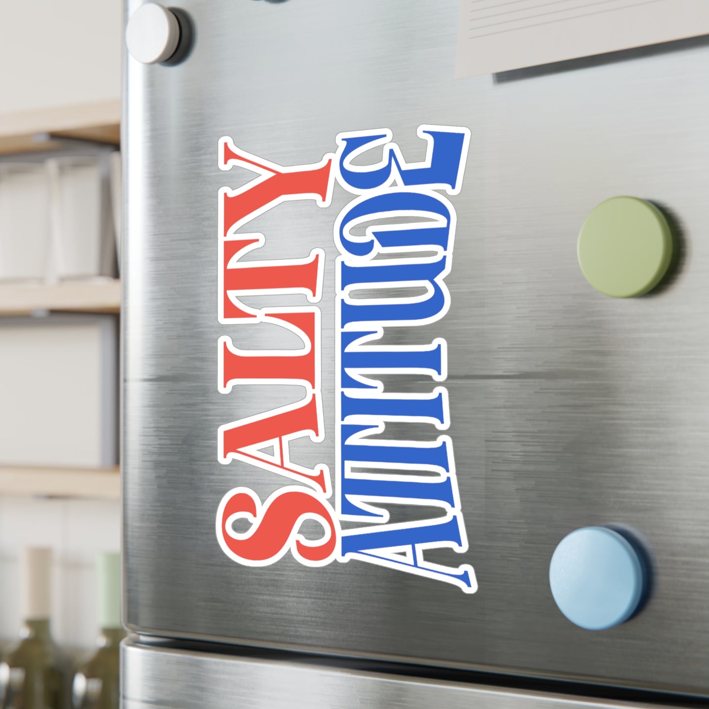 Salty Attitude Vinyl Sticker — Red & Blue Kiss-Cut Decal
