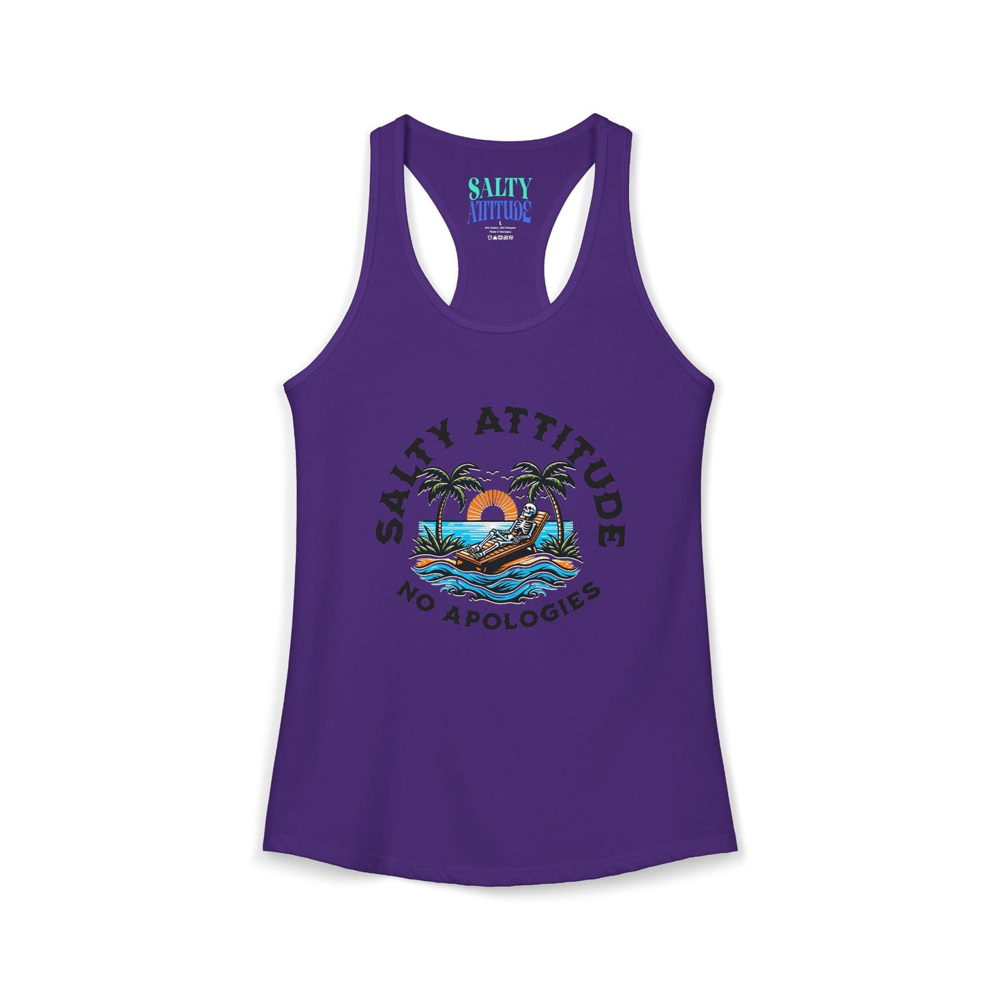 Skeleton Salty Attitude -  Women's Ideal Racerback Tank
