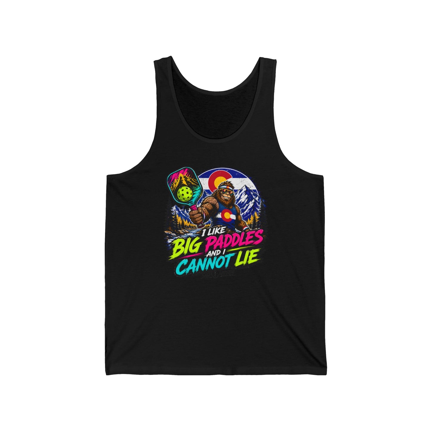 Pickleball Tank Top — "I Like Big Paddles and I Cannot Lie" Retro Graphic