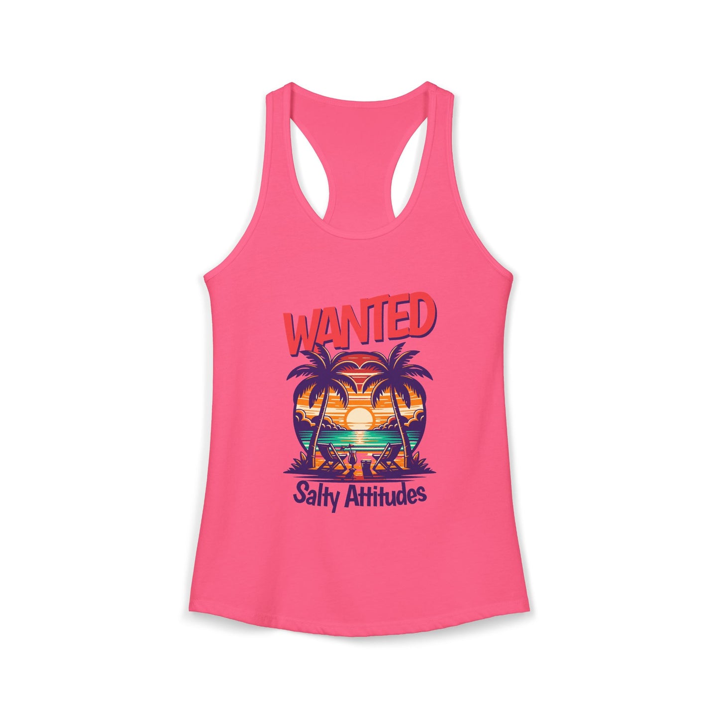 Wanted Salty Attitudes Summer Shirt, Beachwear, Women's Tropical Tank Top