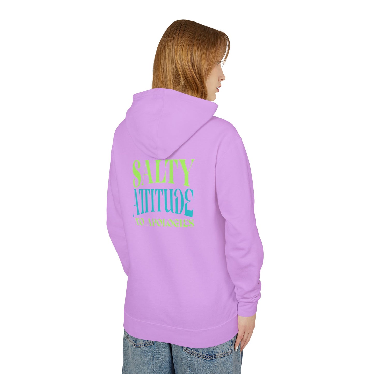Salty Attitude Hoodie — Beach Palm Wave Lightweight Pullover