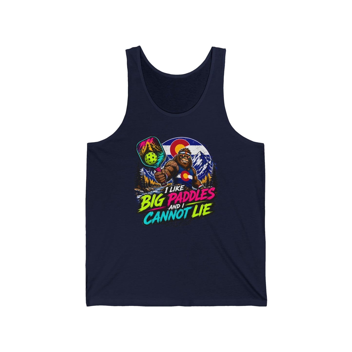 Pickleball Tank Top — "I Like Big Paddles and I Cannot Lie" Retro Graphic