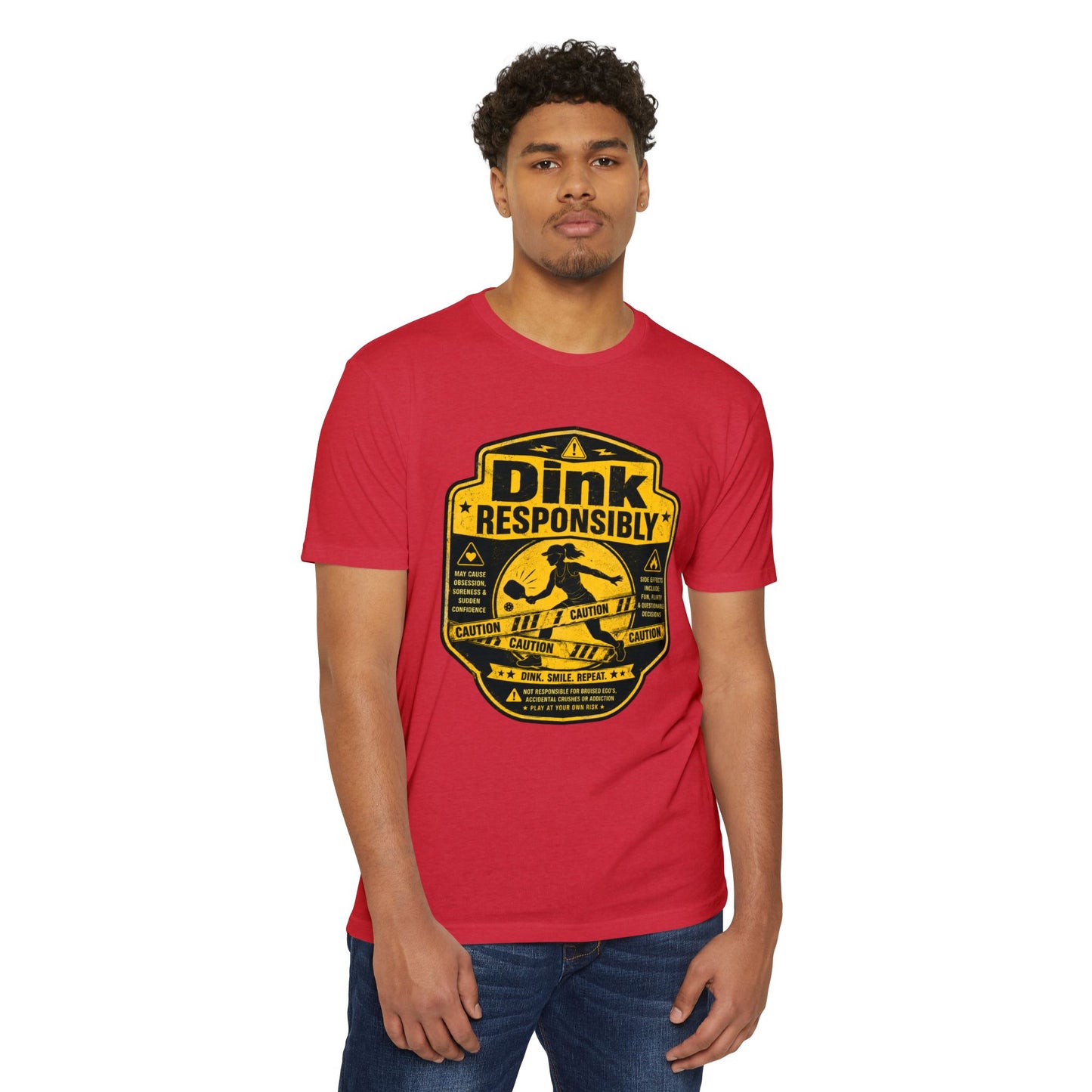 Dink Responsibly T-Shirt — Funny Pickleball 'Dink Responsibly' Graphic Tee (Salty Logo on Back)