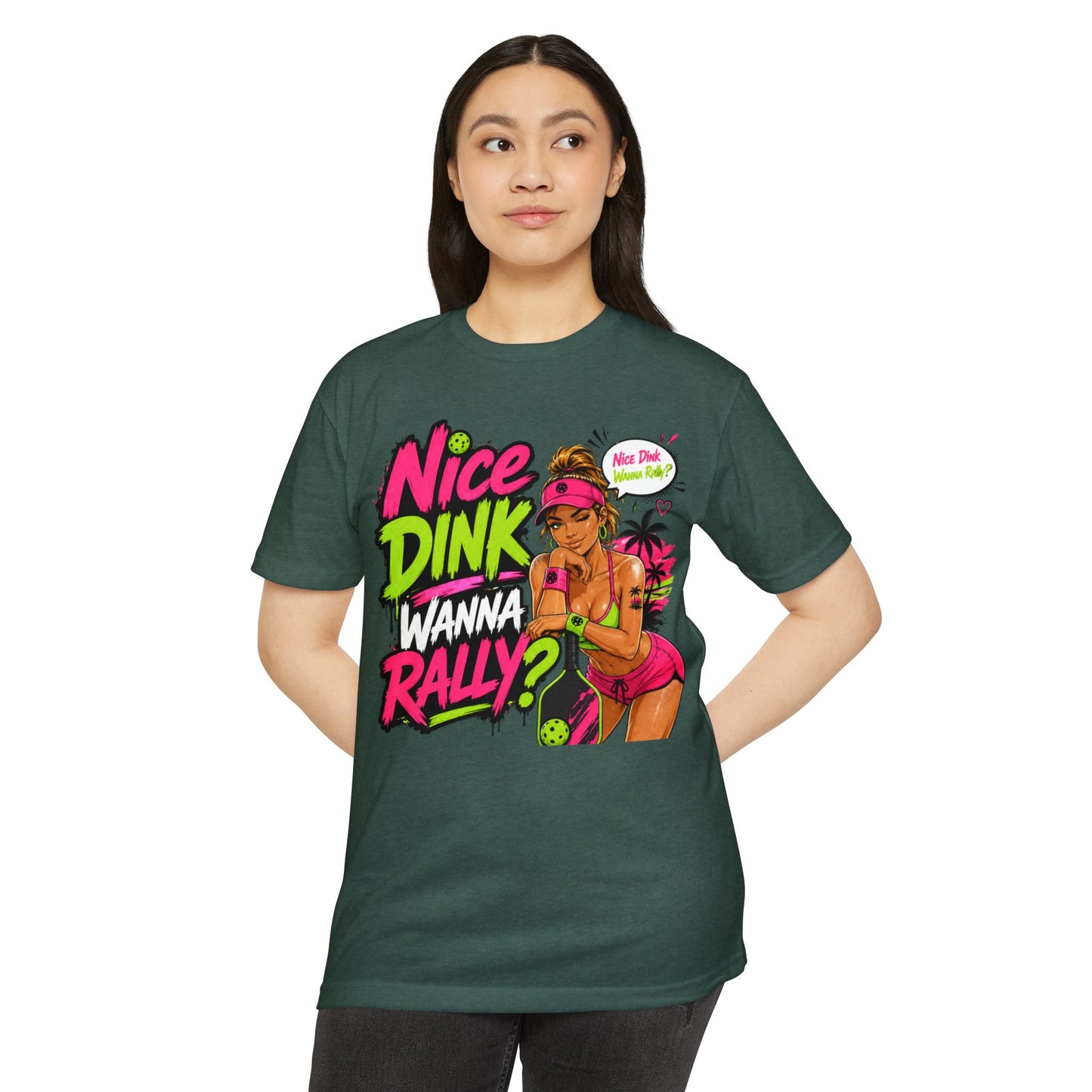 Beach Volleyball Tee — "Nice Dink Wanna Rally?" Graphic T‑Shirt (Salty Attitude)