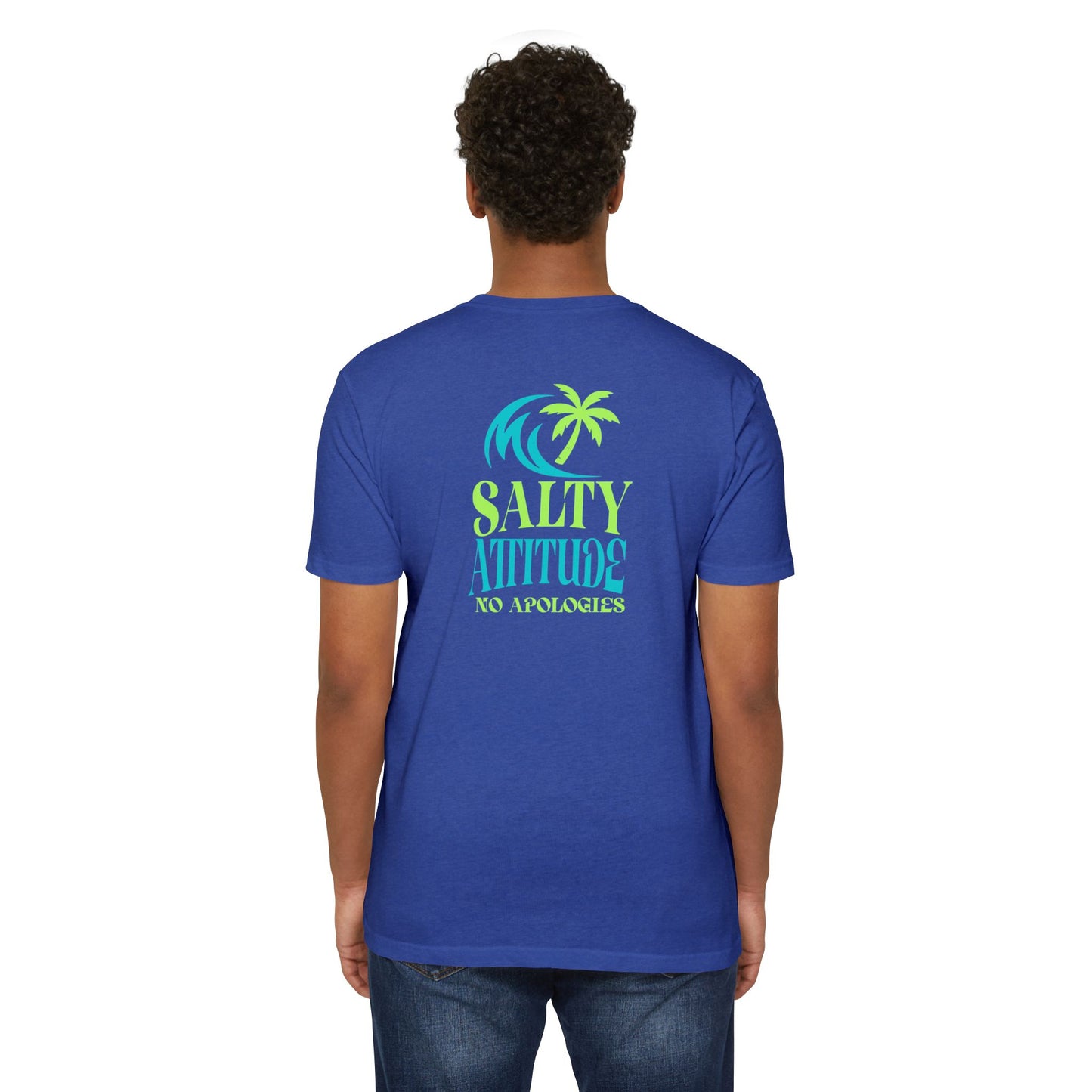 Salty Attitude Beach T-Shirt — Tropical Palm Cocktail Graphic Tee