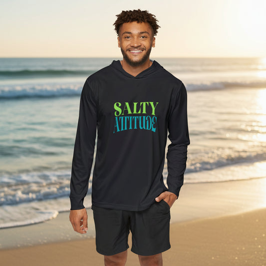 Salty Attitude hoodie | Beach palm wave design, No Apologies back print